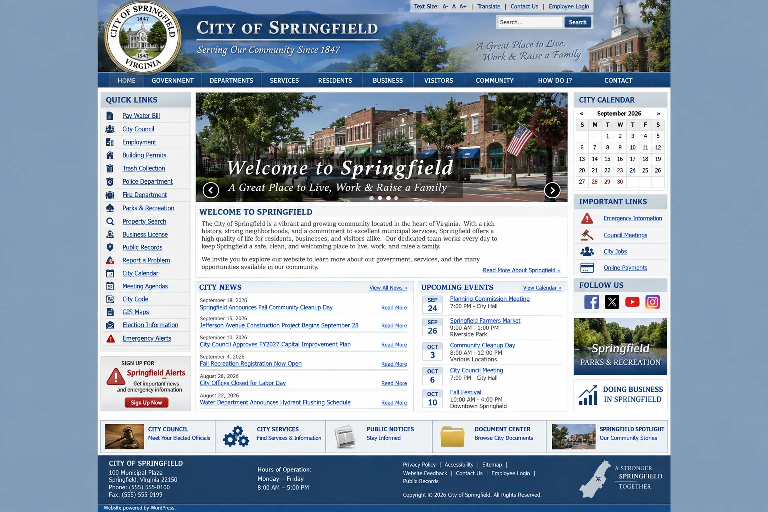 Original Springfield website design
